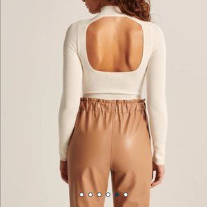 Abercrombie Open-Back Sweater Bodysuit - Off White